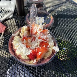 Nutty bowl topped with coconut shavings Nutty bowl topped with coconut shavings