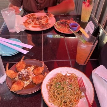 Three's Bar & Grill - Garlic Noodles, Coconut Crusted Shrimp, Kalua Pork Quesadilla, Crispy Pork Belly - Asian Fusion Near Me - Kihei, Hawaii Three's Bar & Grill - Garlic Noodles, Coconut Crusted Shrimp, Kalua Pork Quesadilla, Crispy Pork Belly - Asian Fusion Near Me - Kihei, Hawaii
