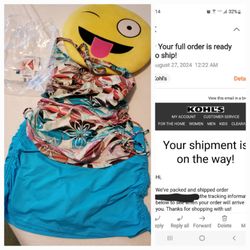 Kohl's - Omgeee My Swimsuit order has arrived @ 3pm from Kohl's online in 5 days. Sale on Set of 2 for $14.00! :-) Time to Swim Saturday 8/31/2024