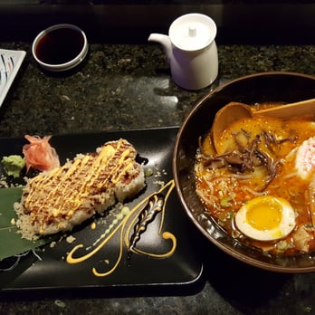 Wabi Sabi - Spicy tuna crunch Maki and spicy garlic ramen. Yum! - Sushi Bars Near Me - Chicago, Illinois Wabi Sabi - Spicy tuna crunch Maki and spicy garlic ramen. Yum! - Sushi Bars Near Me - Chicago, Illinois
