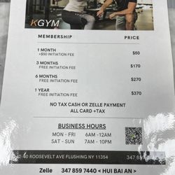 KGym Fitness - Prices 3/1/2023
