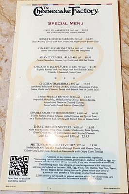 Menu photo 2 The Cheesecake Factory Naples, FL Menu photo 2 The Cheesecake Factory Naples, FL