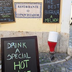Sign in front of the takeaway part of the restaurant