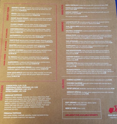 Menu photo 2 Reginelli's Pizzeria Metairie, LA Menu photo 2 Reginelli's Pizzeria Metairie, LA