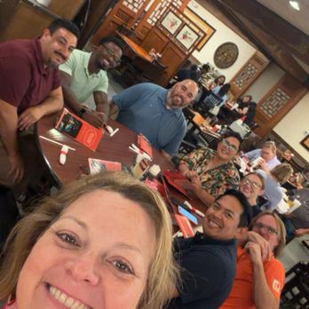 Ding How Chinese Restaurant - Our group of 8 in the middle of the restaurant at a round table - Chinese Near Me - San Antonio, Texas