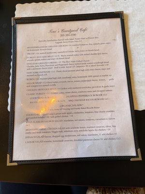 Menu photo 8 Toni's Courtyard Café Merced, CA Menu photo 8 Toni's Courtyard Café Merced, CA