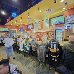 Now the bar is full (of white people?) But we are Latino people, maybe we weren't good enough for her.