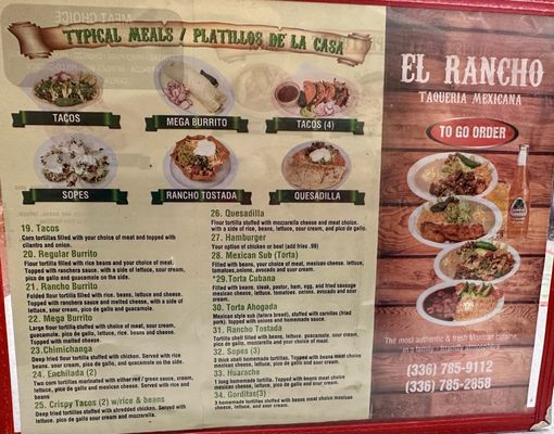 Menu photo 1 El Rancho Taqueria Winston-Salem, NC Menu photo 1 El Rancho Taqueria Winston-Salem, NC