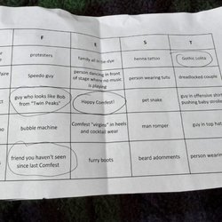 ComFest Bingo Card