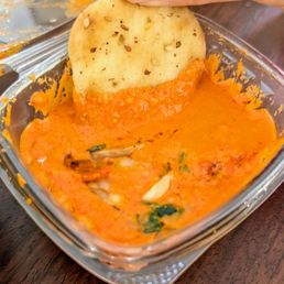 The red pepper dip is fantastic, better than hummus