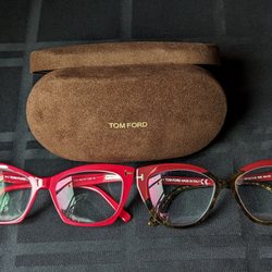 Everett Optometry Clinic - Tom Ford Frames. Left frame w/o lenses cost $438. Right frame w/o lenses cost $486.