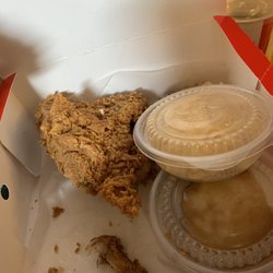 KFC - What's left of my big box order. Lol. Delicious and a good bargain.