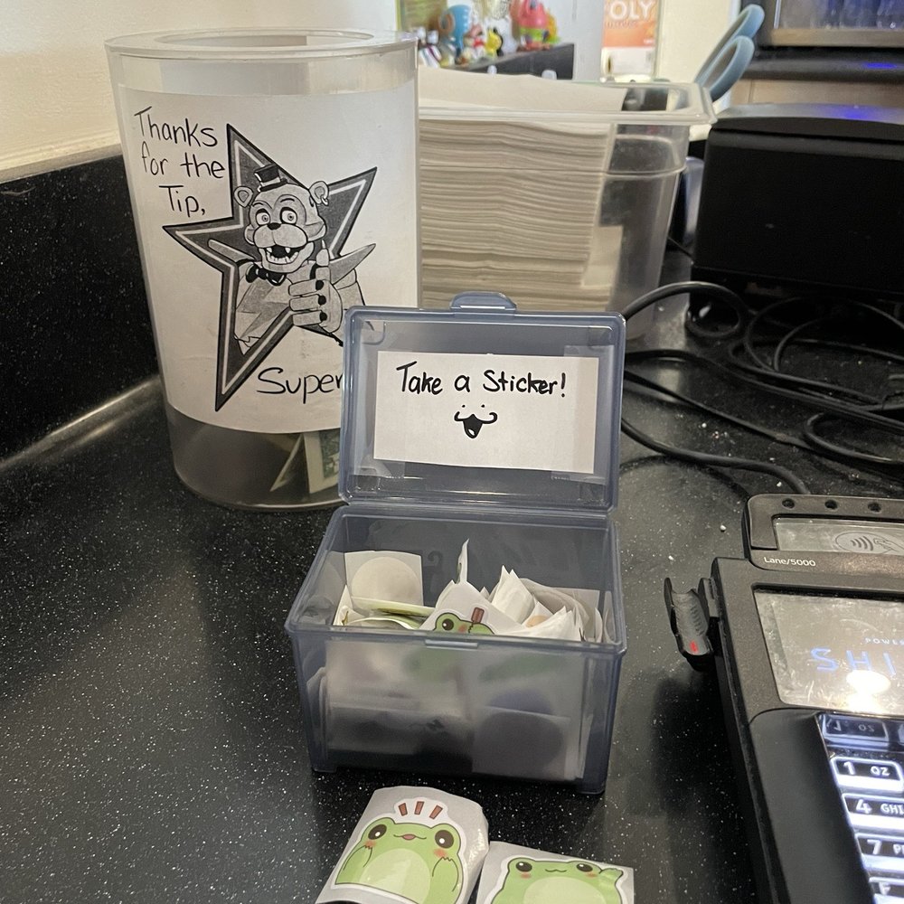 Cold Stone Creamery - Interior ft. Take a Sticker box! So cuteee - Ice Cream & Frozen Yogurt Near Me - Las Vegas, Nevada