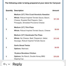 Dominos Pizza - Order
