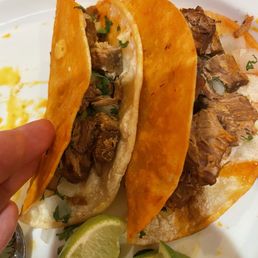 Nothing in the taco but bland, overcooked beef. Nothing in the taco but bland, overcooked beef.