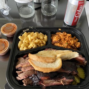 Ray's Real Pit BBQ Shack - The 2 meat platter with ribs and brisket - Barbeque Near Me - Houston, Texas Ray's Real Pit BBQ Shack - The 2 meat platter with ribs and brisket - Barbeque Near Me - Houston, Texas