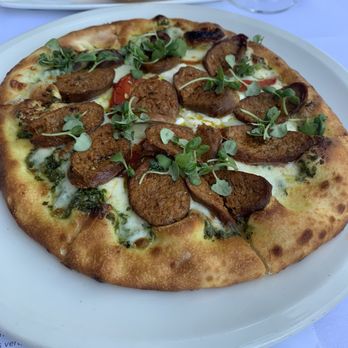 Vintner Grill - Italian Sausage Flatbread with burrata - New American Near Me - Las Vegas, Nevada
