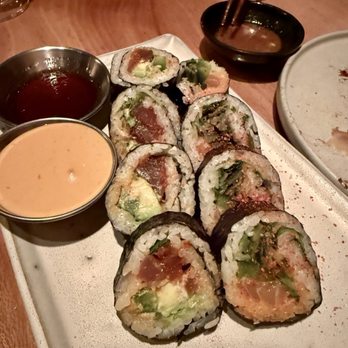 SUSHI-SAN - Tuna maki and salmon maki (minus a couple pieces). Yum! - Sushi Bars Near Me - Chicago, Illinois