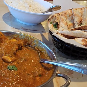 Masala Bites Indian Restaurant - Chicken curry, rice and Naan bread. - Indian Near Me - Dallas, Oregon Masala Bites Indian Restaurant - Chicken curry, rice and Naan bread. - Indian Near Me - Dallas, Oregon