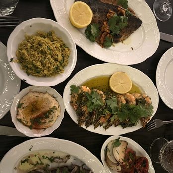 Suraya - New Caledonia Prawns (middle) Branzino (top) - Lebanese Near Me - Philadelphia, Pennsylvania Suraya - New Caledonia Prawns (middle) Branzino (top) - Lebanese Near Me - Philadelphia, Pennsylvania