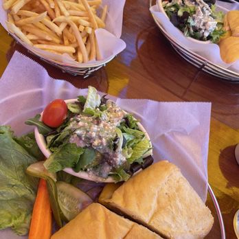 Nepenthe - Excellent burger and fries. Superb salad with vinaigrette and fresh bleu cheese. - New American Near Me - Big Sur, California
