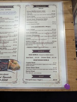 Menu photo 2 Waffa's Kitchen Glendora, CA Menu photo 2 Waffa's Kitchen Glendora, CA