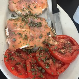 Bagel and Lox platter from paradise bagels