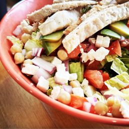 Chicken avocado salad. Dressing was awesome! Chicken avocado salad. Dressing was awesome!
