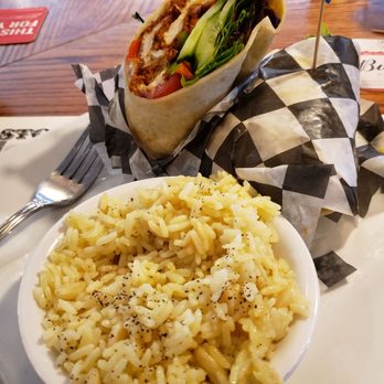 Brack’s Tavern - Chicken parm in a wrap with rice instead of fries. - Sports Bars Near Me - Middleboro, Massachusetts