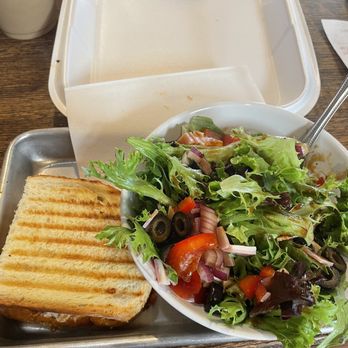 Whistle Stop Coffee & Mercantile - Buffalo panini with the market salad - Coffee & Tea Near Me - Lees Summit, Missouri Whistle Stop Coffee & Mercantile - Buffalo panini with the market salad - Coffee & Tea Near Me - Lees Summit, Missouri