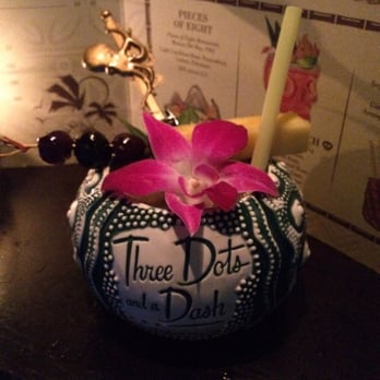 Three Dots and A Dash - Three Dots and a Dash (the drink). Love the cherry and pineapple three dots and a dash garnish. - Asian Fusion Near Me - Chicago, Illinois Three Dots and A Dash - Three Dots and a Dash (the drink). Love the cherry and pineapple three dots and a dash garnish. - Asian Fusion Near Me - Chicago, Illinois