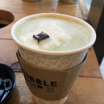 Bibble & Sip - Jasmine green tea latte with soy milk and jumbo marshmallow on top.($5.99) - Coffee & Tea Near Me - New York, New York