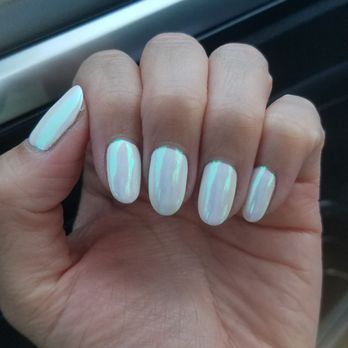 Victory Nails & Spa - Gel: white with pinkish chrome - Nail Salons Near Me - Fullerton, California Victory Nails & Spa - Gel: white with pinkish chrome - Nail Salons Near Me - Fullerton, California