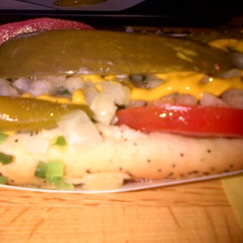 Get The Burger - Chicago Hot Dog with a slice of pickles, tomatoes, onions, relish, mustard and peppers! Messy but oh-so-Tasty! - Burgers Near Me - Big Bear Lake, California Get The Burger - Chicago Hot Dog with a slice of pickles, tomatoes, onions, relish, mustard and peppers! Messy but oh-so-Tasty! - Burgers Near Me - Big Bear Lake, California