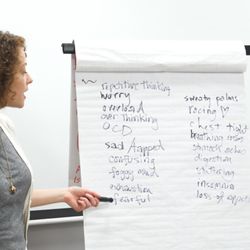 Caroline Ruderman Reiki - Caroline leading discussion on Healing Anxiety workshop.