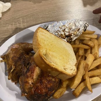 The Grill On Lake - Half chicken, fries, sweet potato, Texas toast - Barbeque Near Me - Sebring, Florida