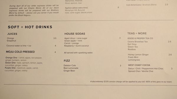 Menu photo 2 Ozone Coffee London, XGL