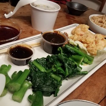 Furiwa Togo - Walnut shrimp, stir fried greens - Dim Sum Near Me - Irvine, California