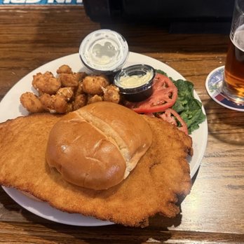 LPL's Restaurant & Pub - Pork Tenderloin Sandwich with cheese River City Cheeseballs - American Near Me - Council Bluffs, Iowa