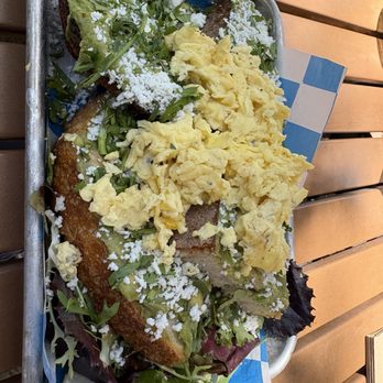 Lafayette Public House - Smashed avocado toast with scrambled eggs. - Coffee & Tea Near Me - Lafayette, California