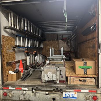 Midwest Gutter Systems - The inside of a work truck This is a gutter machine. - Gutter Services Near Me - Kalamazoo, Michigan