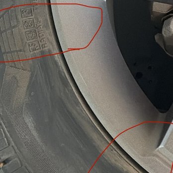 The Rim Doctor - Red circles for tire markers locations. After repair. - Wheel & Rim Repair Near Me - Jackson, Mississippi The Rim Doctor - Red circles for tire markers locations. After repair. - Wheel & Rim Repair Near Me - Jackson, Mississippi