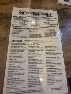 Menu photo 2 The Gettysburger Company Gettysburg, PA Menu photo 2 The Gettysburger Company Gettysburg, PA