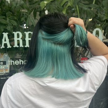 Hare Studio - Peekaboo Green Hair - Hair Salons Near Me - New York , New York Hare Studio - Peekaboo Green Hair - Hair Salons Near Me - New York , New York