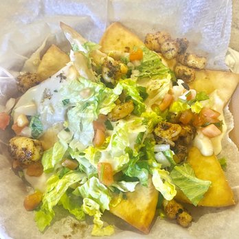 Lost Key Beach Club - Shrimp nachos on pita bread...different but delicious! - Salad Near Me - Pensacola, Florida