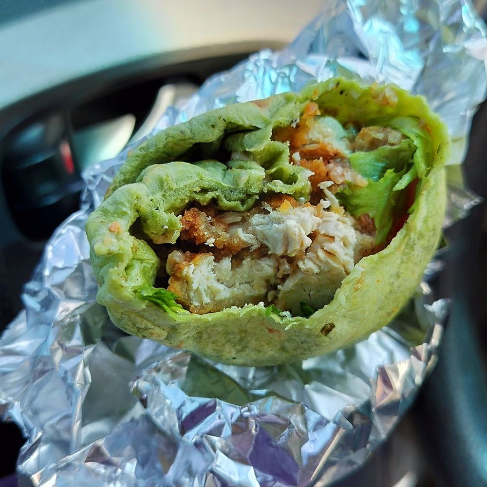 Earth Burger - Chik-n-caesar wrap (wayyyy better than Project Pollo) is a lot more flavorful and thick chik-n pieces. - Burgers Near Me - San Antonio, Texas