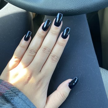 Divine Nails & Spa - all black for spooky szn - thank you Mandy - Nail Salons Near Me - Lathrop, California