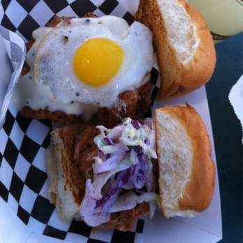 The Burnt Truck - fried chicken w quail egg & pulled pork - Food Trucks Near Me
