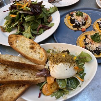 Thomas Hill Organics - Burrata salad, market greens salad and Black Lentil Tacos - New American Near Me - Paso Robles, California Thomas Hill Organics - Burrata salad, market greens salad and Black Lentil Tacos - New American Near Me - Paso Robles, California