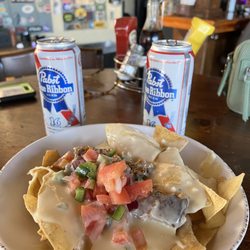 Hair Of the Dog Pub - The Black bean patty nachos !